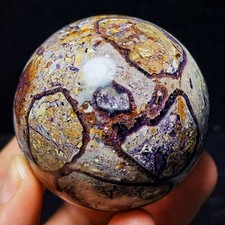 TOP 300G Natural Polished  Purple Fluorite Sphere Ball Crystal Healing A300 picture