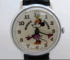 Bradley Vintage 70's Pie Eye Minnie Mouse Hand Wind Watch Disney & Clear Dial picture