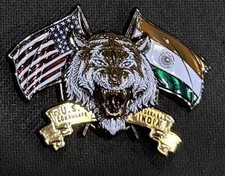 Marine Security Guard MSG India US Consulate Wolf Crossed Flags Challenge Coin picture