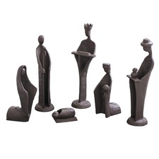 Danya B. Modern Christmas Manger Nativity Scene-9-Inch Iron Nativity Set with 6 picture