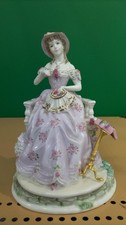 Royal Worcester The Graceful Arts Embroidery Figurine Hobby Interior Doll picture