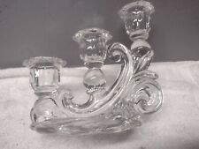 Vintage Cambridge Caprice three-light cascade candle holder in clear glass picture