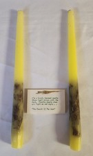 2 VTG MCM Taper Candles Yellow 11.5