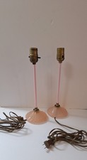 Houze Pink Coralex Art Deco 1930s Boudoir Lamps Beautiful Condition NICE picture