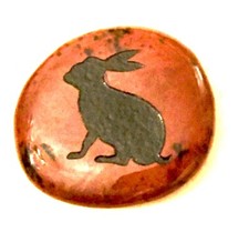 Bunny Rabbit Carved Polished Rock Good Luck Charm Worry Stone Collectible picture