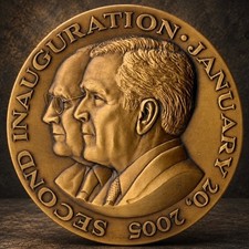 2005 George W Bush Cheney 2nd Inaugural Medal 70mm Bronze Medalcraft Mint picture