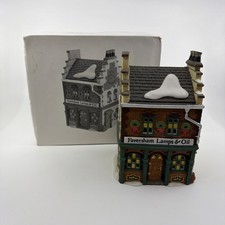 Vintage Dept 56 Dickens Village Faversham Lamps & Oil Light w/ Box picture