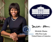 FIRST LADY MICHELLE OBAMA WHITE HOUSE SEAL AUTOGRAPHED 8X10 PHOTO picture