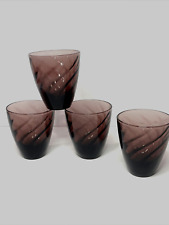Hazelware Moroccan Amethyst Purple 4 Glasses Swirl Cocktail Cordial Liqueur Bar picture