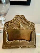 Vintage Italian Brass Business Card Holder Ornate Rococo Made In Italy picture