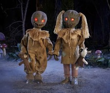 Home Depot Wicked Woods Burlap Twins Animated Halloween Animatronic SHIPS NOW 🖤 picture