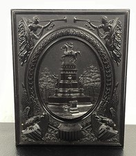 Half Plate Civil War Tintype, Washington Monument Richmond GP Case, Undisturbed picture