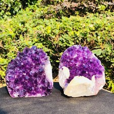 4.62LB 2pcs Natural Amethyst Uruguay Cave Crystal Cluster Gemstone Geode Healing picture