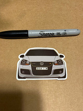 Volkswagen GTI Front View Vinyl Decal Sticker - 4 in White Black Gray picture