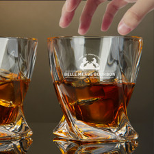 Custom Engraved Belle Meade Bourbon Whiskey Glass – 10 oz Twisted Rocks Glass picture