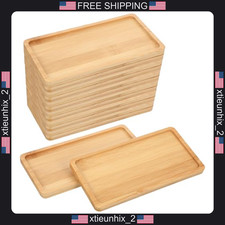 Bamboo Vanity & Serving Trays, 16 Pack, Small Rectangular Natural Bamboo picture