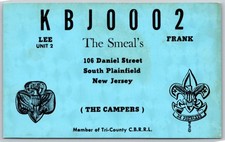 QSL Card The Smeal's South Plainfield NJ Boy & Girl Scouts Ham Radio C81 picture