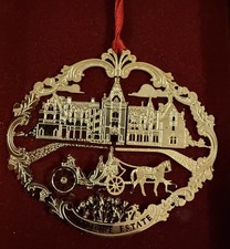 Biltmore Estate Centennial Ornament 1895-1995 24kt Gold Finish Carriage Box Card picture