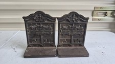 Antique Bradley & Hubbard Bronze Cast Iron Bookends Browning Shakespeare Library picture
