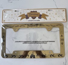 Disneyland Resort 70th Anniversary Metal Gold Color License Plate Frame  picture