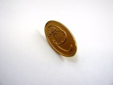 Vintage MEI Logo Lapel Pin Gold Tone Oval Collectible Advertising Pinback Brooch picture
