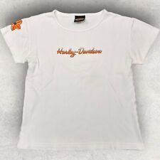 VTG Y2K 2000 Harley-Davidson White Hibiscus Floral T-Shirt Women's Fits S/M picture