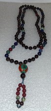 Fire of Love Third Eye Vision Mala Garnet & Azurite Tibetan Om Prayer Bead picture