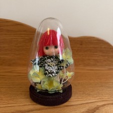 Vintage Red Head Doll In Dome picture