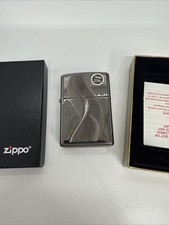 New Zippo 667 Texas Twister Design w/ Heavy Plate on Black Ice Lighter NIB picture