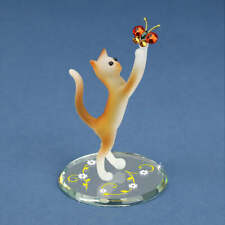 Glass Baron Tabby Cat with Butterfly LO 104-TB picture
