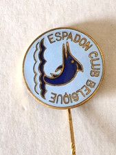Vintage Espadon Club Belgique Enamel Stick Pin Badge - 1970s Belgium Swimming Sp picture