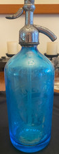 Bell Beverage Co., Vintage Blue New York Seltzer Bottle, Made in Czechoslovakia picture