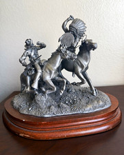 Chilmark Running Battle Brian Rodden Pewter Native American Sculpture 1797 picture