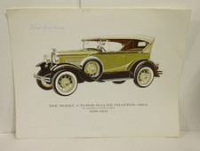 Vintage Ford Motor Cars Model A Print 1930-1931 Tudor DeLUXE PHAETON-180A picture