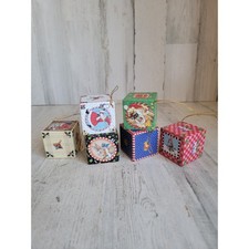 Mary Engelbeit vintage paper blocks Merry begin cube Xmas Santa Gingerbread set picture