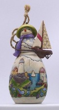 2009 Jim Shore Heartwood Creek COASTAL SNOWMAN Ornament - #4014871-  Ships FREE picture