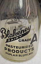 Milk Bottle, Blakeney Dairy, Poplar Bluff Mo, Glass, Soda Fountain, Vintage picture