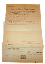 Antique 1899 Nebraska Warranty Deed Weeping Water 1898 Battleship Revenue Stamp picture