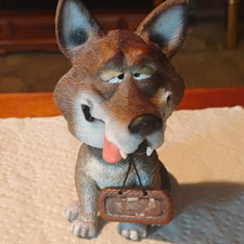  Vintage SWIBCO Wolf Bobblehead Figurine Moving Head Tongue Out Resin BHA-25 UPC picture