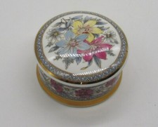 Floral Trinket Box Victoriana By Falcon Made in Staffordshire England Round Box picture