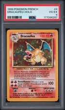1999 Pokemon FRENCH Unlimited Base Set Dracaufeu-Charizard Holo 4/102 PSA 4 picture