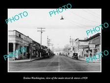 OLD POSTCARD SIZE PHOTO OF TENINO WASHINGTON THE MAIN STREET & STORES c1920 picture