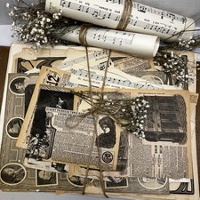 Vintage Ephemera Lot  50+ Pieces - Junk Journals | Dark Academia | Old Paper picture