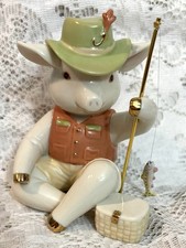 Lenox “Frankie’s First Catch” Porcelain Figure From The Sweet Pigs Collection picture