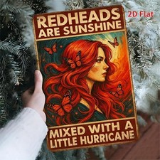 Redheads Are Sunshine Miced With A Little Tin Metal Signs Home Décor 8x12 picture