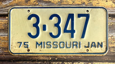 1975 Missouri License Plate 3-347 3347 *RESERVED NUMBER ERA PLATE* picture