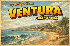 Greetings from VENTURA, CALIFORNIA Modern Vintage Postcard D286 picture