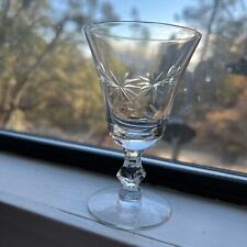 Glasses Wine Water Cordial Barware Crystal Glass Vintage Etched picture