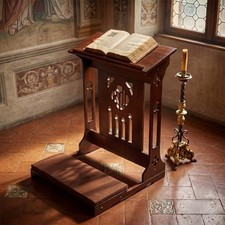 Luxury Prayer Kneeler Bench Stool Padded Bench for Home Church, Real Wood Wooden picture