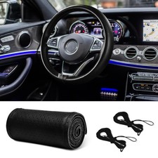 Leather Steering Wheel Cover Lace Up, Car Wheel Cover, Universal Car Steering... picture